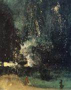 James Abbot McNeill Whistler Nocturne in Black and Gold,the Falling Rocket oil painting on canvas